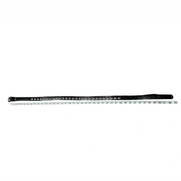 Black Studded Belt, Black Belt, Silver Studs, Punk Aesthetic - Picture 9 of 9
